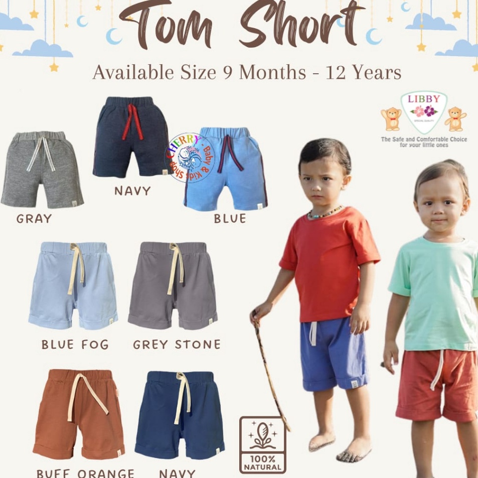 Grosir Istimewa  Libby Tom Short 9 Bulan  8 Tahun Celana Pendek Denim  Anak Earth Series Unisex CBKS