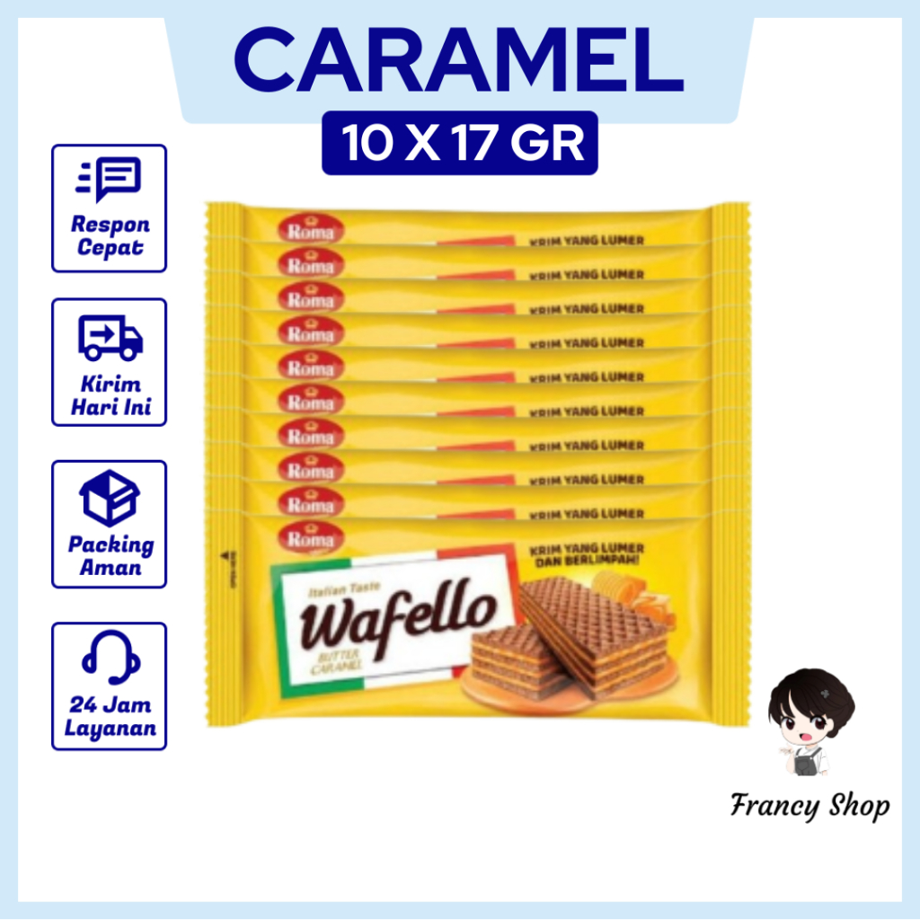 

Wafer Roma Wafello Butter Caramel Box 10x17 gr