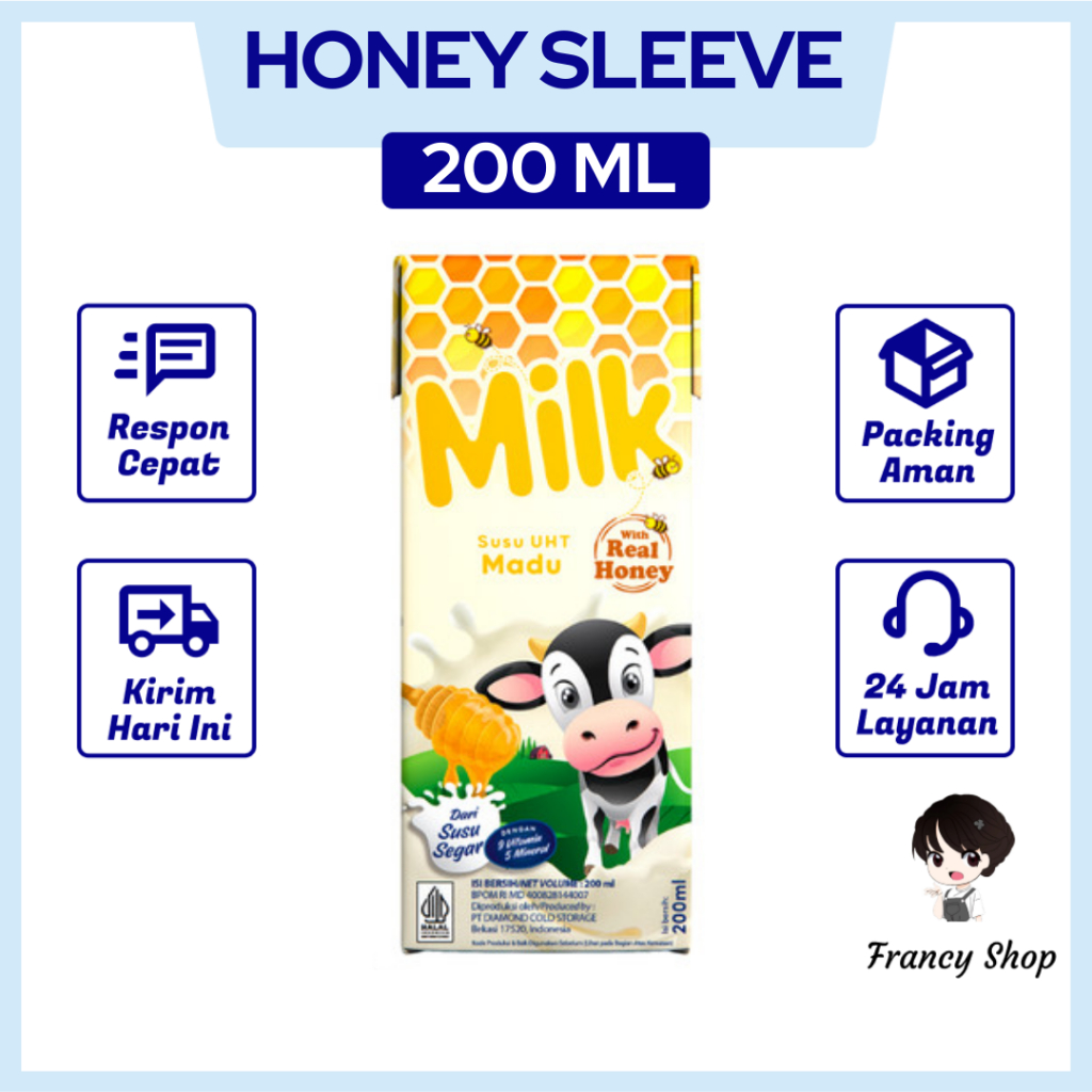 

Susu UHT Diamond Milk Honey Susu Kotak Rasa Madu 200 ML