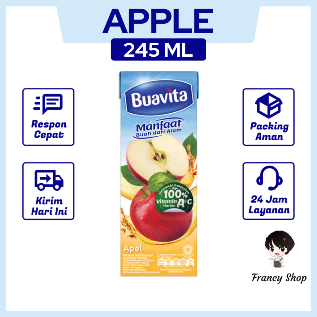 

Jus Buah Buavita Apple Juice 245 ml