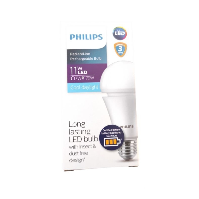 Philips Lampu Led Radiantline Rechargeable  LEDBulb 11 Watt Cahaya Putih