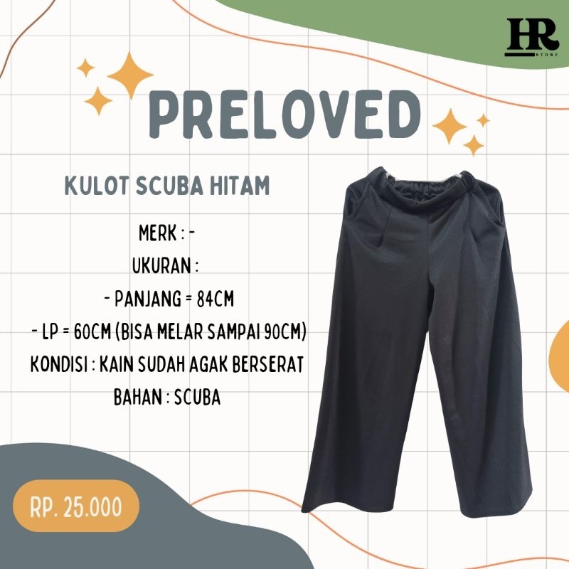 KOLEKSI PRELOVED || CELANA SCUBA | CELANA KAIN | CELANA KULOT | CELANA WANITA KULOT HITAM