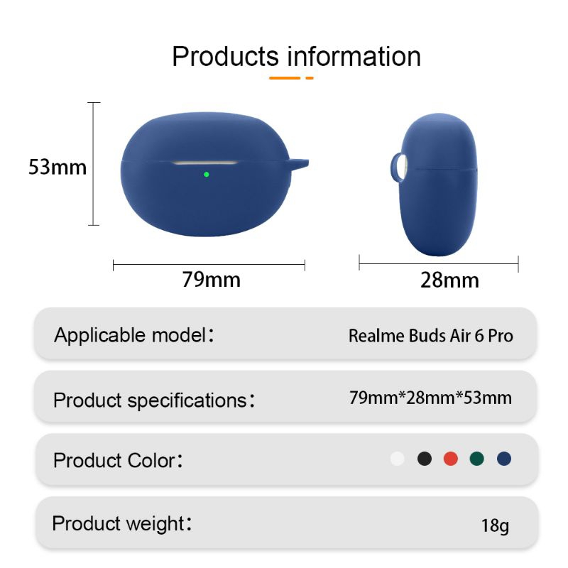 Case Cover Casing Silicone Protective Realme Buds Air 6 Pro  / Realmebudsair6pro+ Carabiner