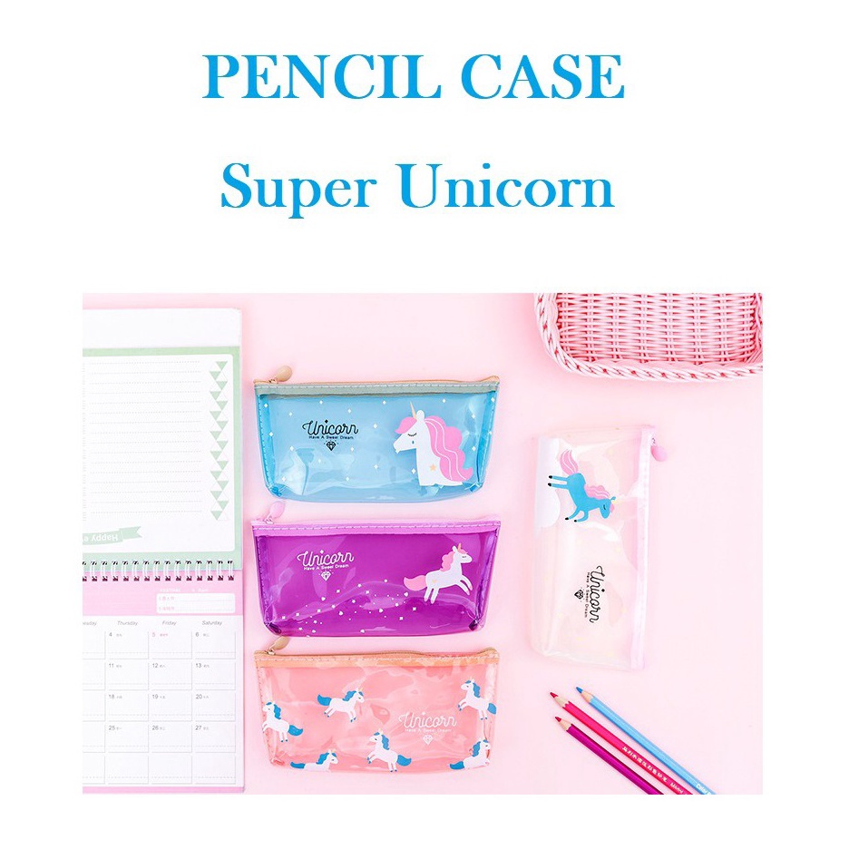 

HEBOH Ennwen TP23 Tempat pensil Super Unicorn Tempat Kosmetik
