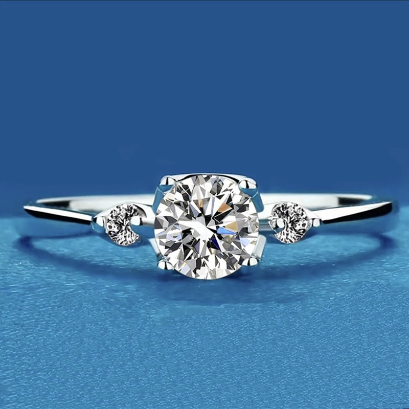 Cincin Wanita Nikah Kawin Couple Wanita Perak Asli Ring Perhiasan Wanita Fashion Platinum