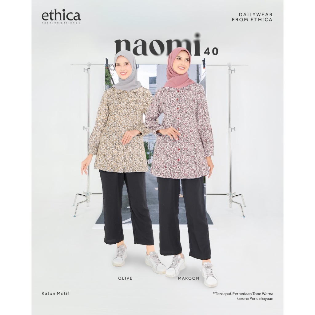 ETHICA | ATASAN TUNIK CASUAL NAOMI 40 MAROON, OLIVE D20P