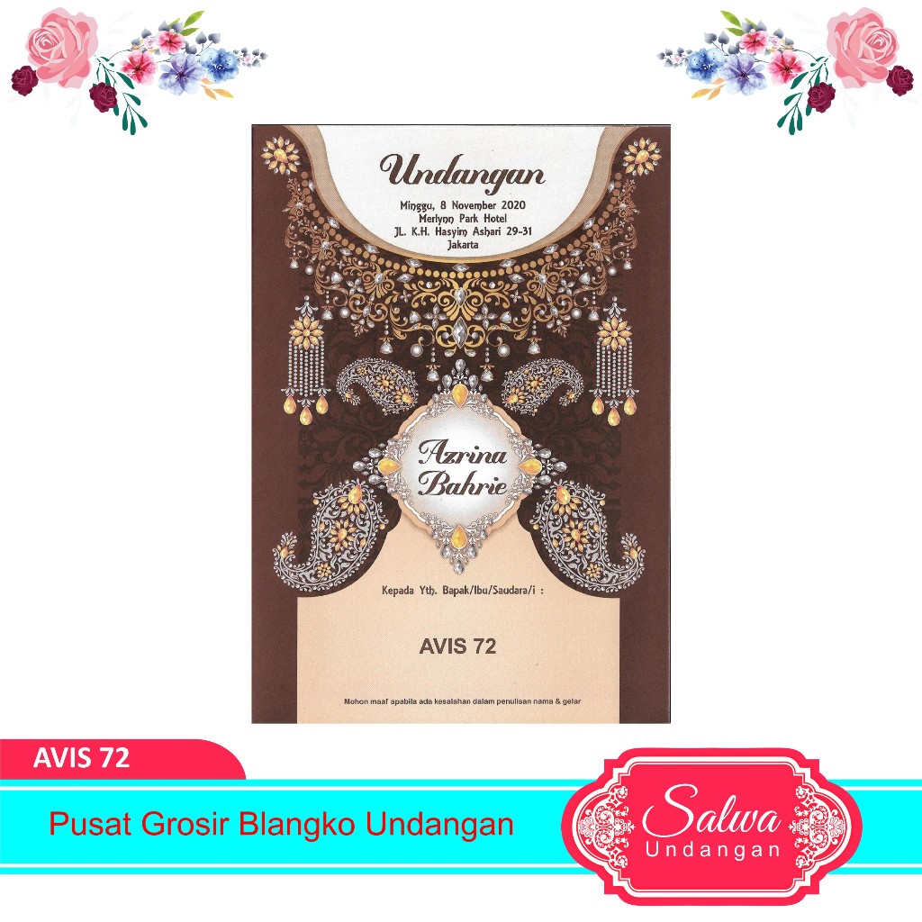 Blangko Undangan Pernikahan Avis 72 atau kertas undangan kosong HARGA MURAH FREE FILE SETTING