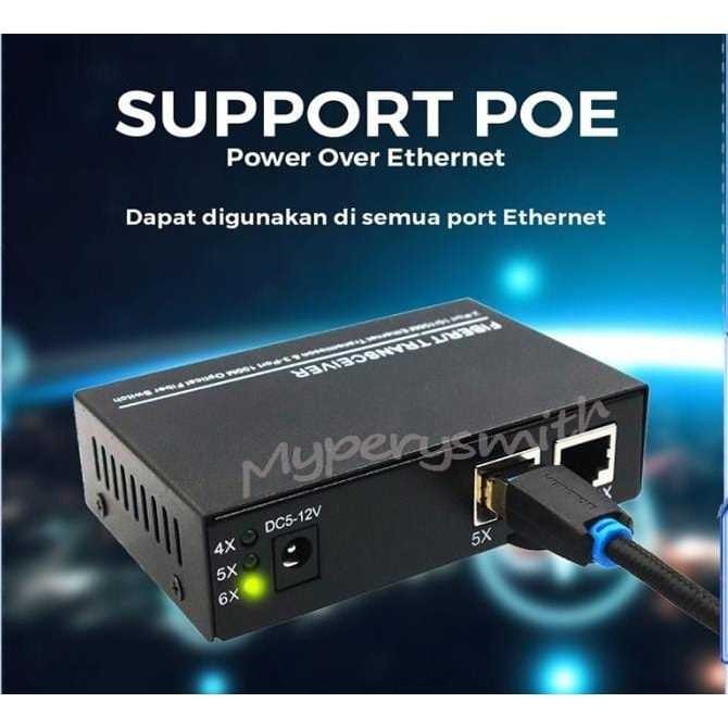 HTB Media Converter 3 Fo 2 Lan AAB ABB Pilihan Support POE-LN