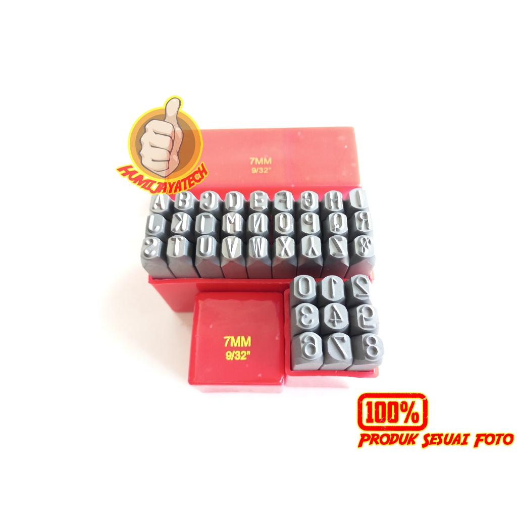 Paket Alat Ketok Huruf dan Angka 7mm Toyoda / Paket Ketok Huruf Angka 7mm