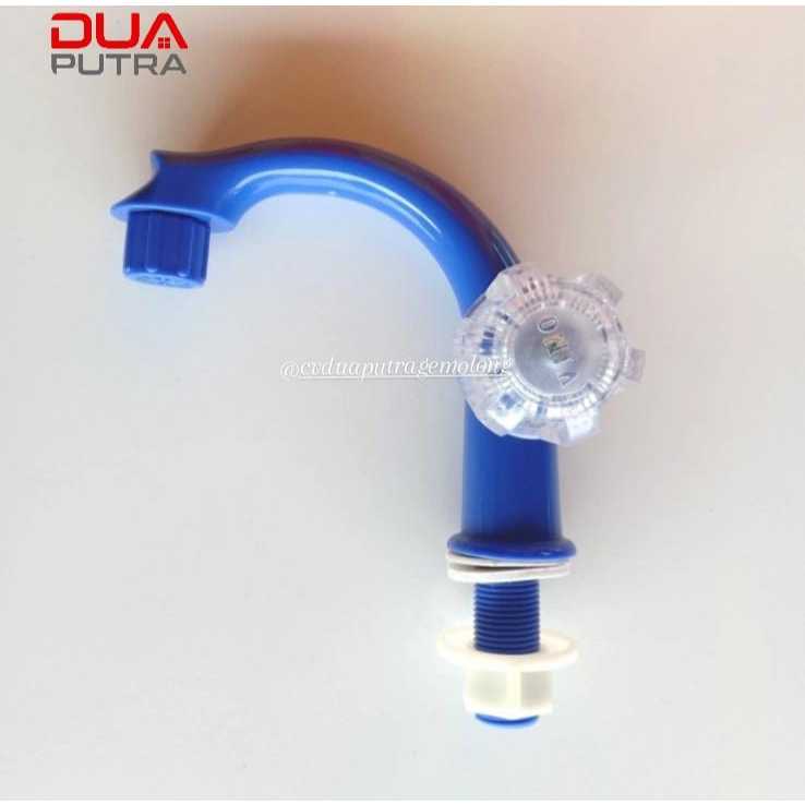 KRAN WASTAFEL PVC VINO/ KRAN PLASTIK KRISTAL HITAM, BIRU