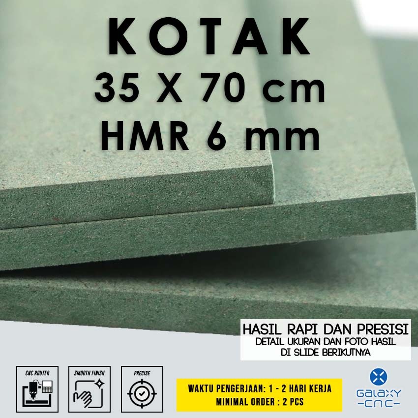 

kotak 35 x 70 cm - HMR 6 mm - HMR Board / Papan MDF hijau