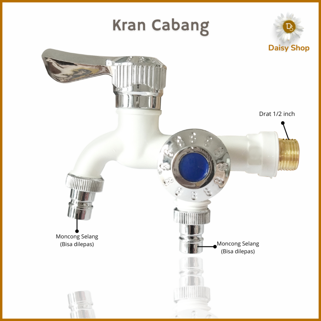 (DS) Keran Cabang ABS Plastik Kamar Mandi Toilet WC 1/2 Inch Honxi / Kran Cabang Biasa dan Shower