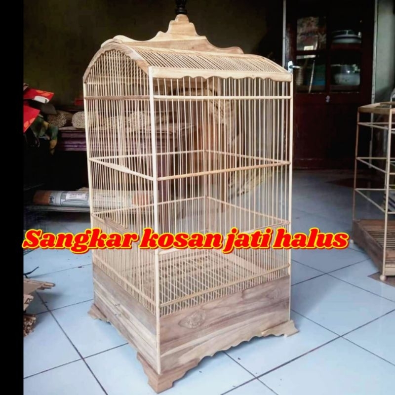 sangkar replika mentahan no 4 kayu jati  sangkar kosan jati halus