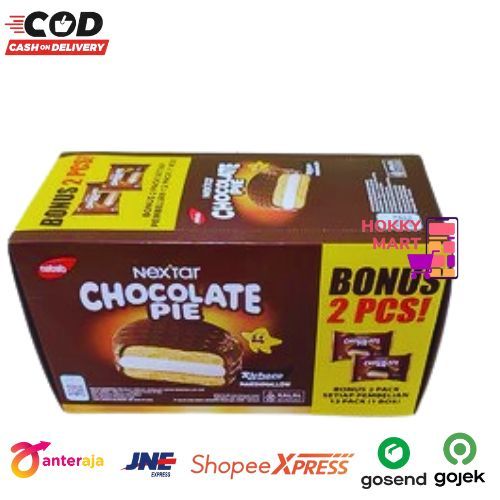 

[ HOKKY ] Nabati Chocolate Pie 28gr box isi 12 Choco Pie Nextar Richeese Richoco Marshmallow Snack Cemilan anak Bukan Lotte