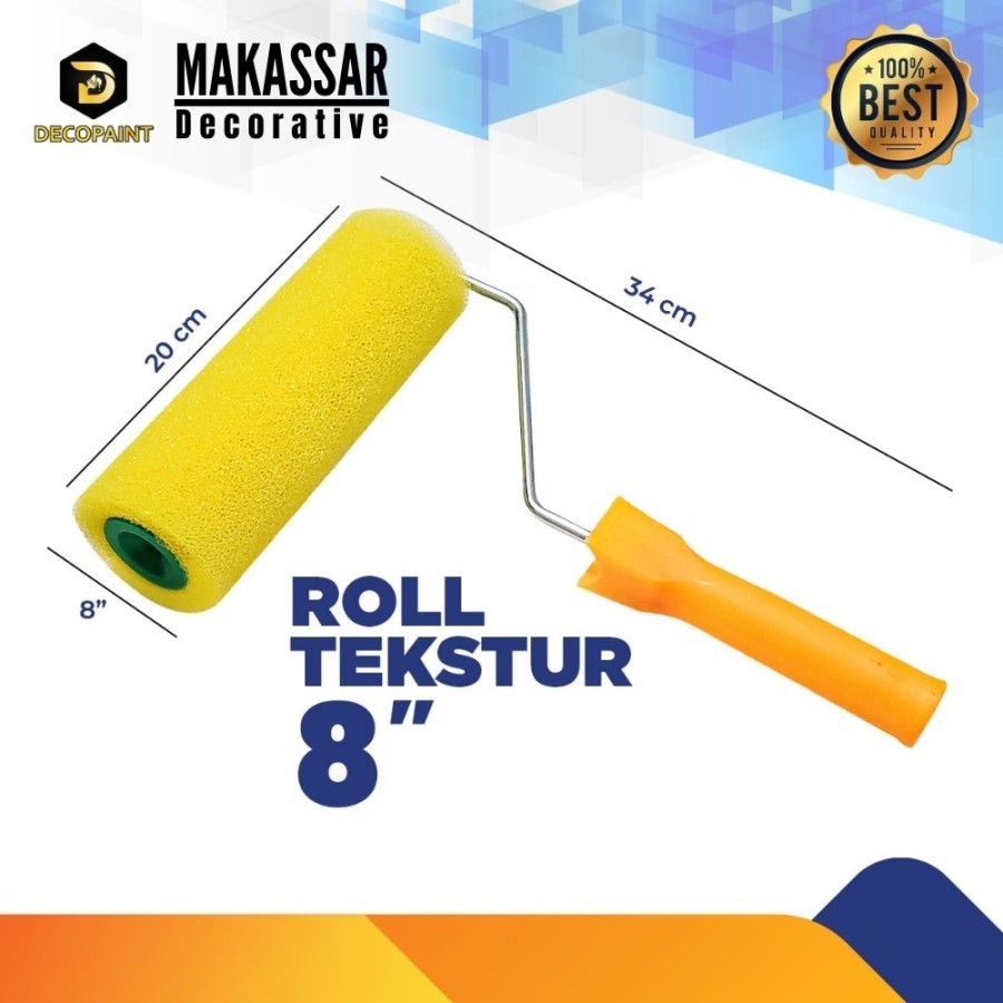 Roll Cat Tekstur Ukuran 8 Inci | Alat Roll Cat Tekstur Berkualitas