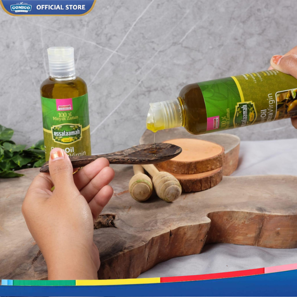 

Minyak Zaitun Assalamah Extra Virgin Olive Oil 100% Organik 60 ml 240 ml Untuk Kesehatan Kecantikan Halal Original