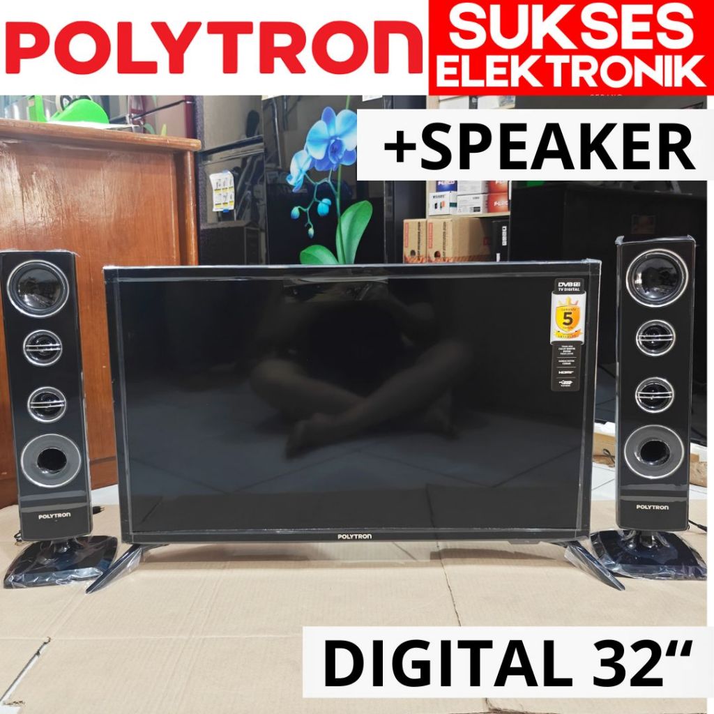 TV LED POLYTRON 32IN + SPEAKER TOWER 32TV1855 / DIGITAL 32 IN SALON