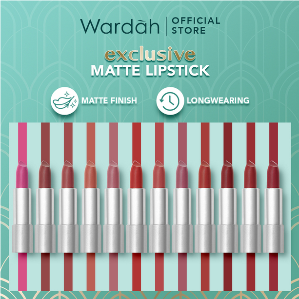WARDAH LIPSTICK - EXCLUSIVE SERIES ( SOFT MATTE FINISH GLOSSY TEXTURE ) // JSELECTIV X JHON KOSMETIK