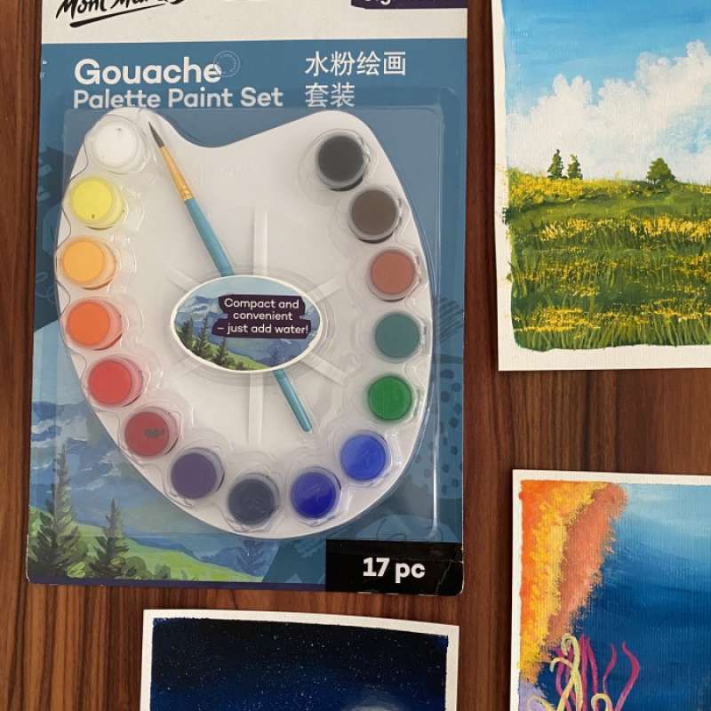 

(IAS) Mont Marte Gouache Palette Paint Set 9pc 17pc