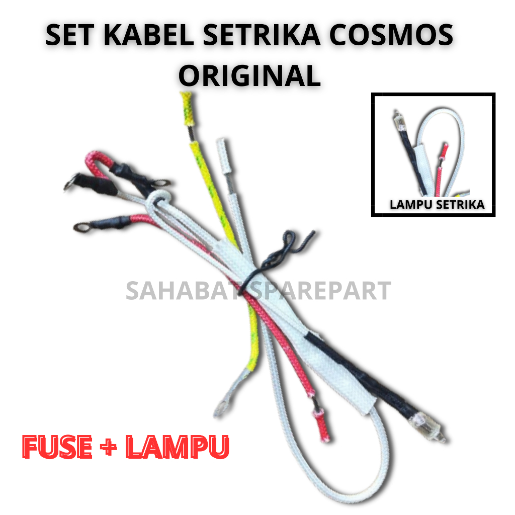 KABEL SETRIKA COSMOS ORIGINAL DENGAN FUSE + LAMPU