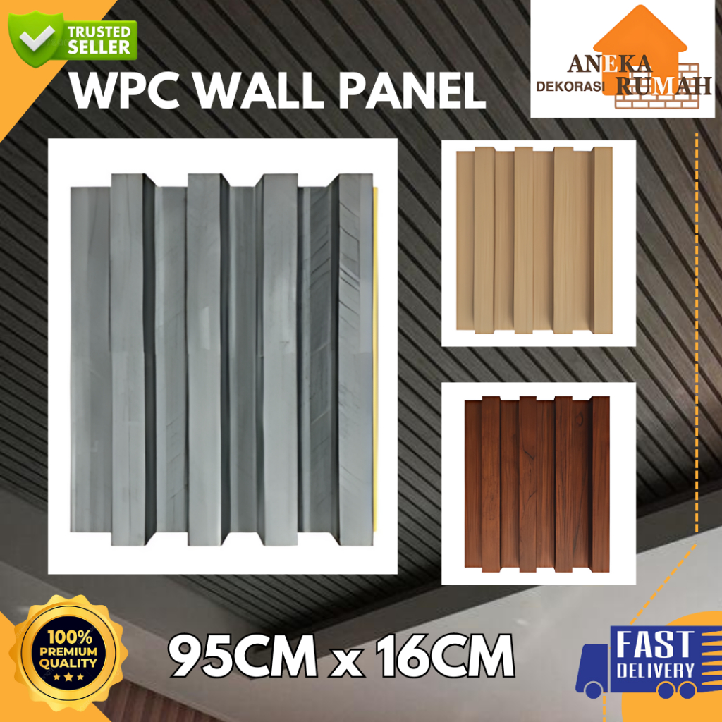 [ TERMURAH ] WALL PANEL WOOD PANEL WPC PVC 95CM HIGH QUALITY PREMIUM BERBAGAI PILIHAN WARNA MOTIF