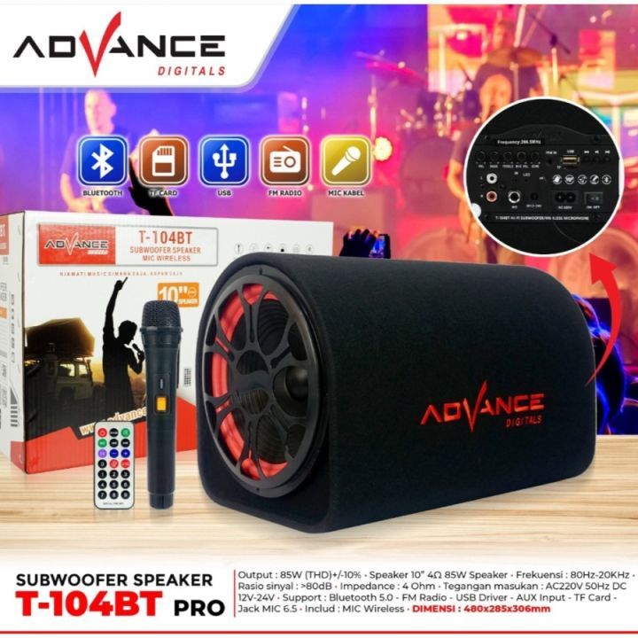 Speaker tabung Advance T104 BT/T104BT PRO 10 inch/Speaker T104BT Pro+MIC Advance