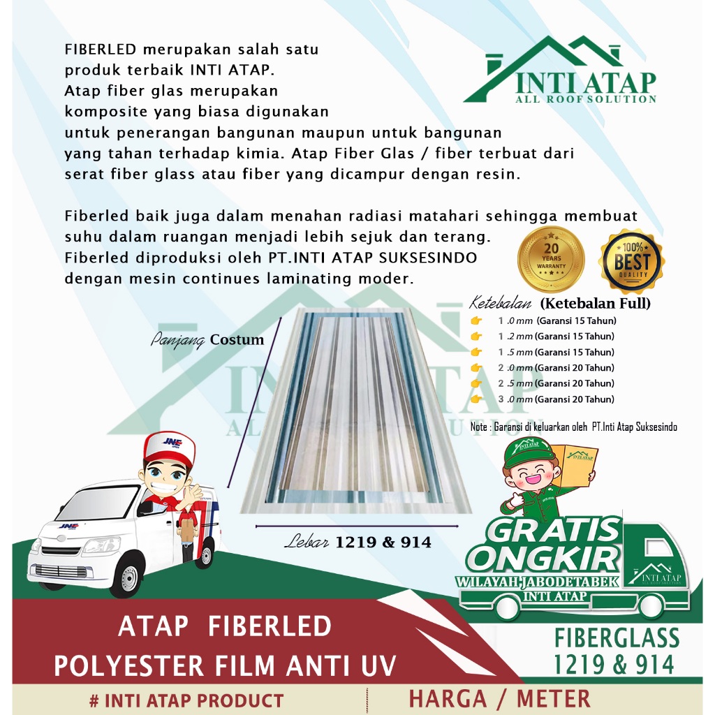 ATAP FIBER / FIBER GLASS, 914 POLYESTER FILM ANTI UV