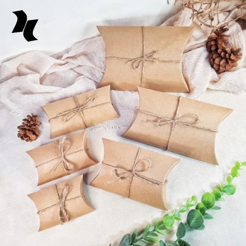 

(HNC) Pillow Box Craft Bantal Pillow Kemasan Dan Tali Rami Box Kemasan