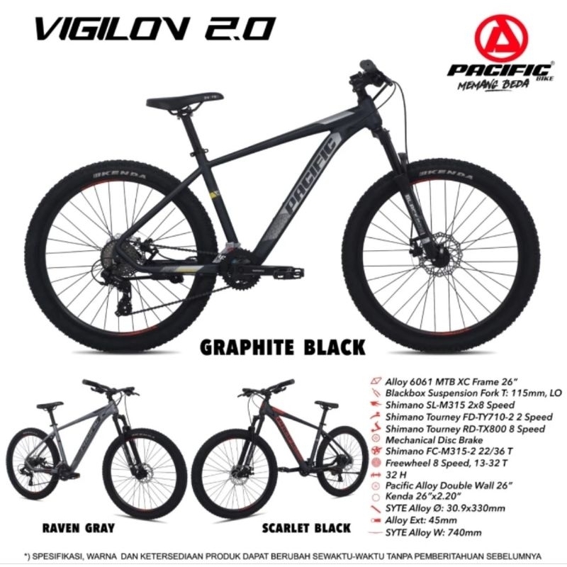 SEPEDA GUNUNG MTB 26 / 27,5 27.5 INCH PACIFIC VIGILON 4.1 / SPAZIO 500 / VIGILON 1.0 / FLICK 5.0 / V