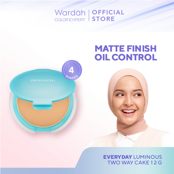 WARDAH EVERYDAY LUMINOUS TWO WAY CAKE - Matte Finish Oil Control ❤ jselectiv ❤  Bedak Padat WARDAH -