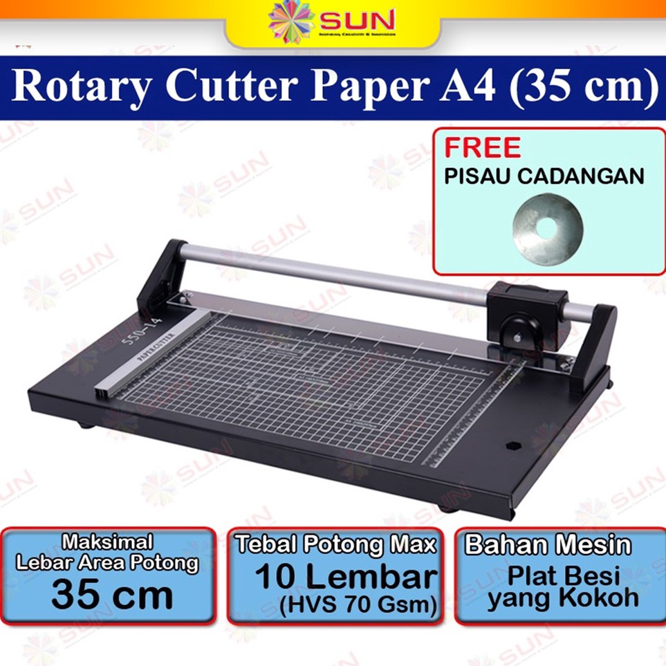 

KODE K3B2 Rotary Paper Cutter Trimmer A4 A3 vertikal 35 cm Alat Potong Pemotong kertas Hvs Kertas foto Photo glossy Silky Sticker Art Paper A3 A4 A5 A6 Pas Photo 4R