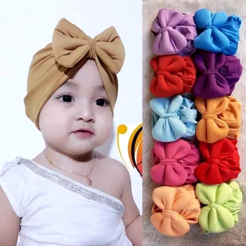 TURBAN BAHAN BAGUS 20 WARNA BISA INSTANT BEST SELLER Turban Bayi perempuan Pita Busa tutup kepala ba