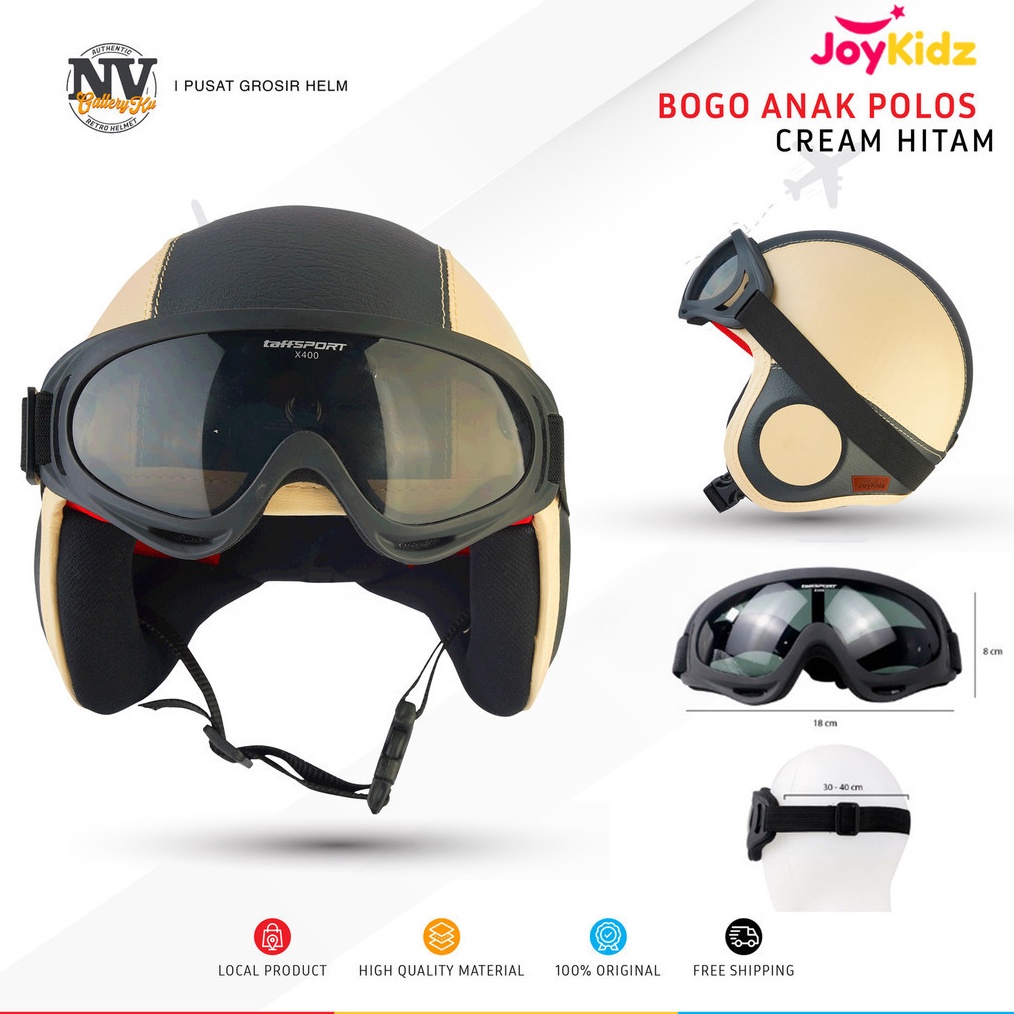 KODE R14R HELM BOGO RETRO ANAK 2 3 4 5 6 TAHUN FREE KACAMATA PORORO SEPEDA EDUKASI SNI LAKI LAKI PER