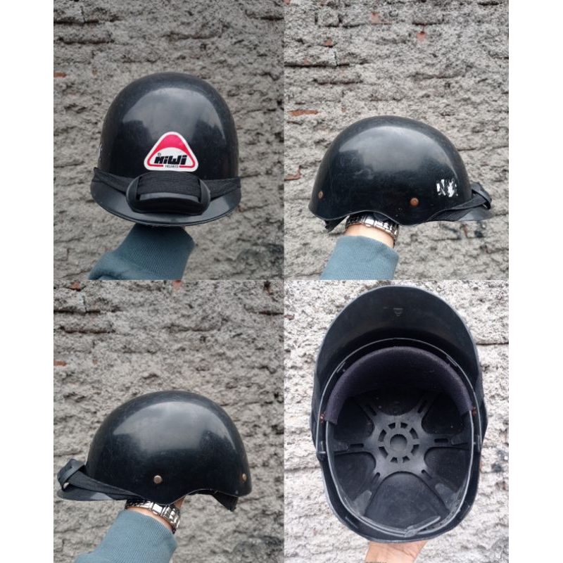 Helm Kiwi Cetok jadul NOS Warna Hitam