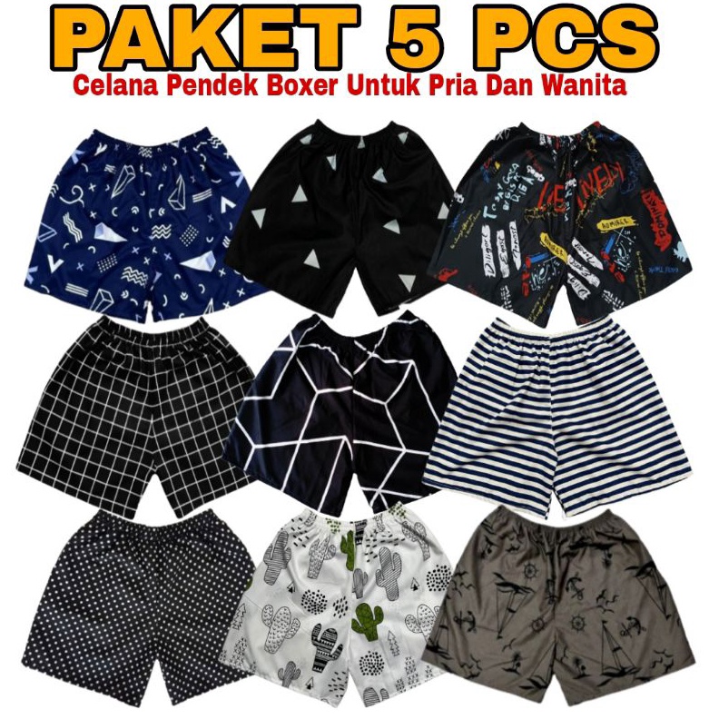 PROMO 5 PCS Celana Boxer Pria WanitaBoxer PremiumBoxer Pria q K8X8
