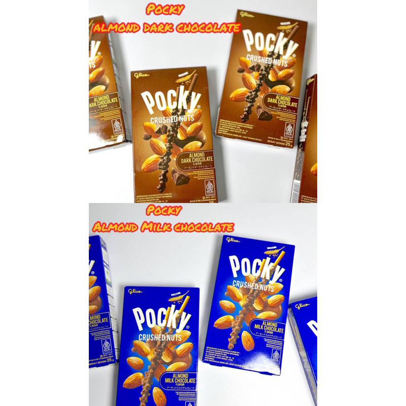 

Pocky Almond Crushed Nuts Dark Chocolate / Milk Chocolate 25 gr