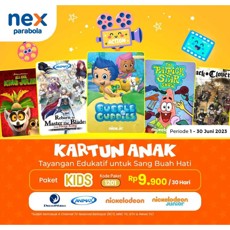 paket kids nex parabola 1 tahun