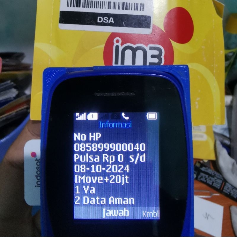 IM3 CANTIK DOUBLE TRIPLE 999 000 MANTAB REGULER