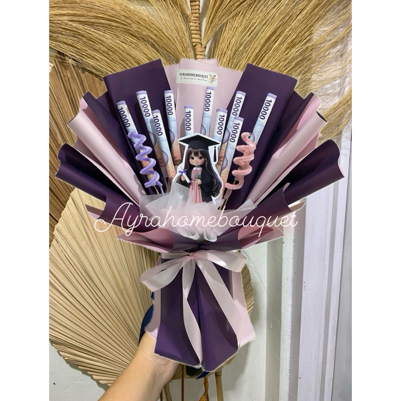 [MONEYROLL] Kerangka Buket Bouquet Bucket Money Roll Wisuda Bunga Toper Anak Tk Sd Wisuda Graduation