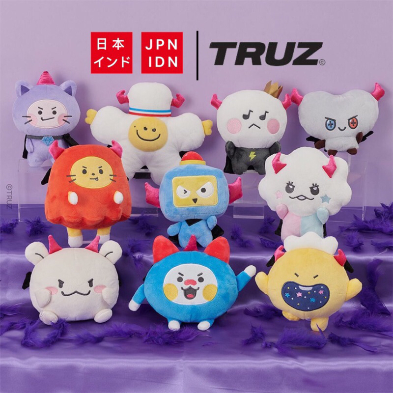 [Pre order] TRUZ x linefriends Japan - Whity Blackie Plush Doll | Boneka angel devil TRUZ ORIGINAL