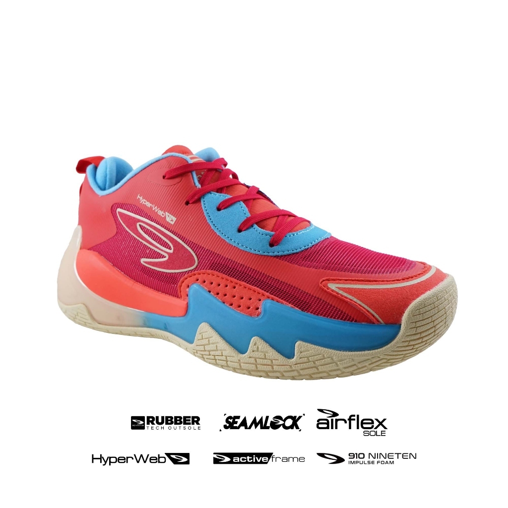910 NAKAMI FLOW CORAL/BIRU-MD/PUTIH - Sepatu Basket / Nakami Flow 910Nineten
