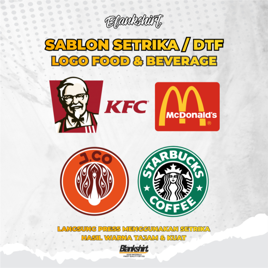 

File Desain Sablon Setrika / Stiker Kain Baju / Dtf Logo Food Baverage