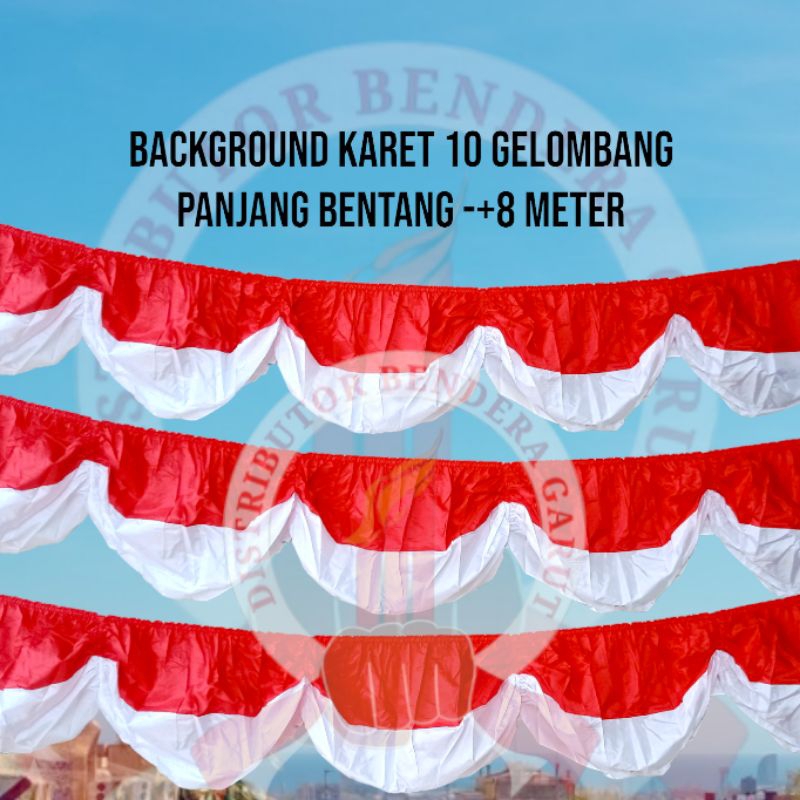 Hiasan bendera background merah putih karet/Background polos merah putih/background garuda