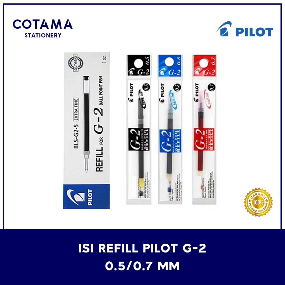 

Isi Refill Pulpen Pilot G-2 G2 Fine Gel Pen 0.5/0.7 - Hitam Biru Merah