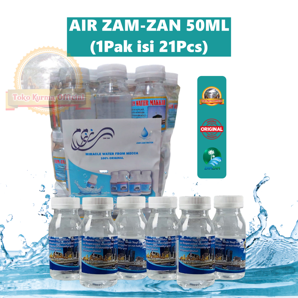 

[10-50 pcs] Air zam zam kemasan botol 50ml | 1pak isi 10-50pcs