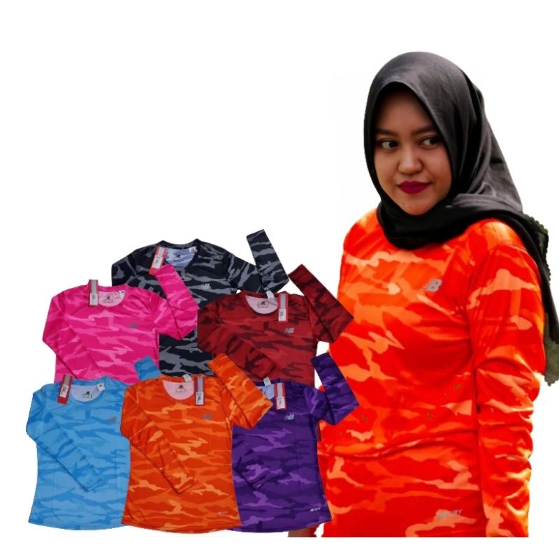 BAJU Olahraga Wanita Lengan Panjang dan Lengan Pendek Running NewBal / Kaos Olahraga Wanita Fitnes S