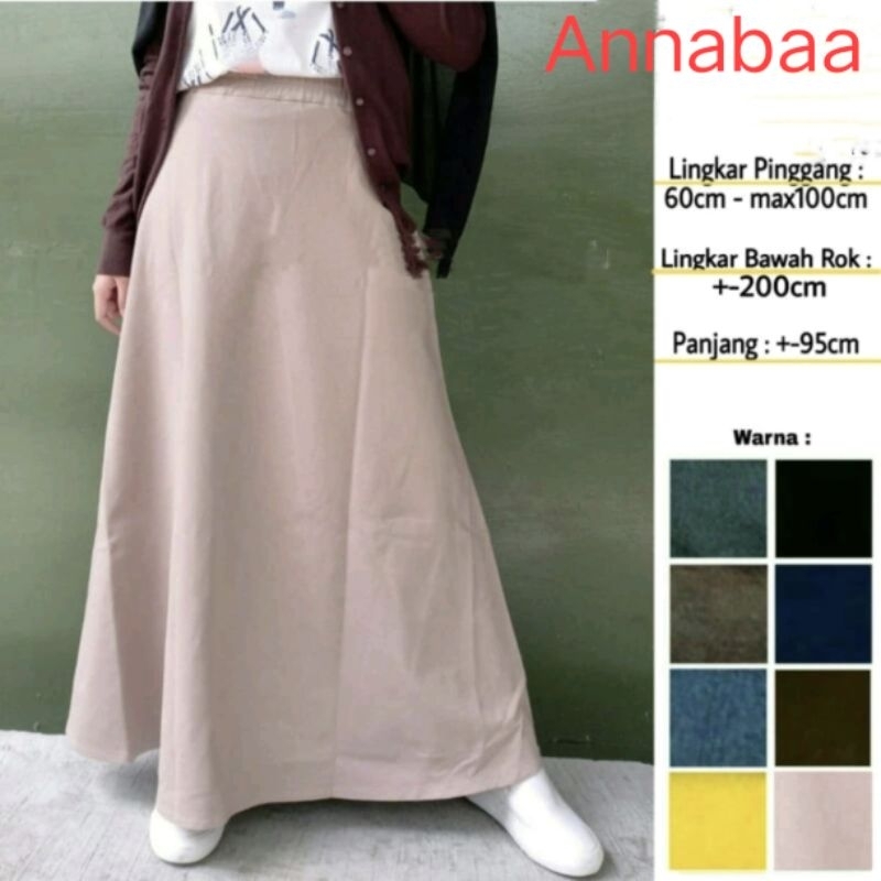 ROK ANNABAA / Rok  Karet / Soft jeans / Stretch / Denim / Rok Wanita / Kulot Wanita