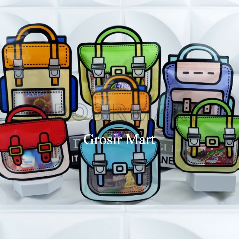 

TERDAHSYAT GM Kantong Snack Goodie Bag Anak Tas Plastik Ziplock Tas Ransel Sekolah Hadiah Ultah Ulang Tahun Hampers Bingkisan Kado Souvenir Snack