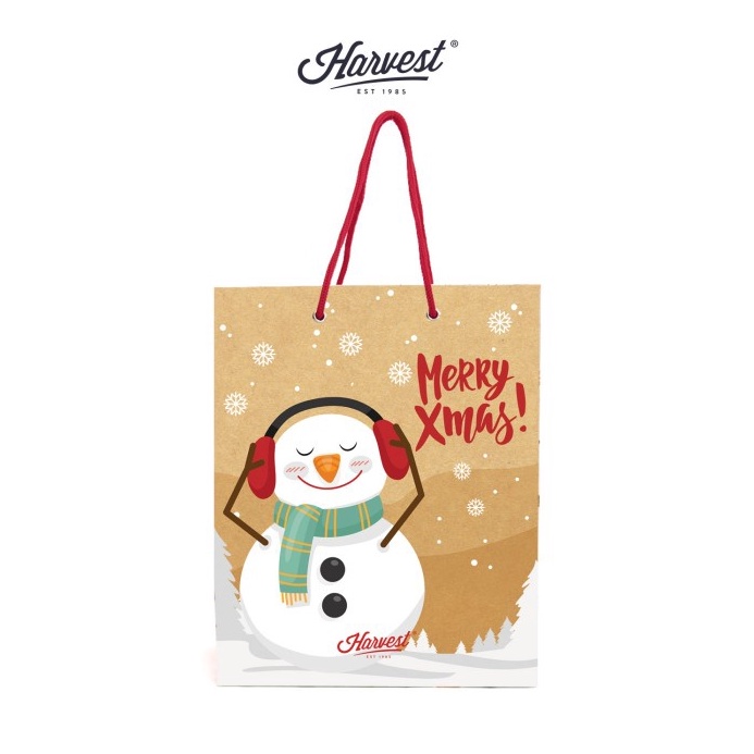 

WAH Paper Bag Natal Christmas Harvest Merry Xmas M Snowman