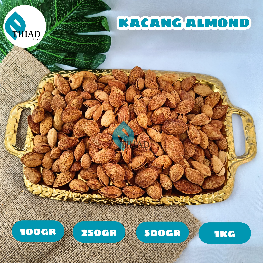 

Kacang Almond Kacang Roasted Matang Kacang Almond dengan Cangkang 500 Gram